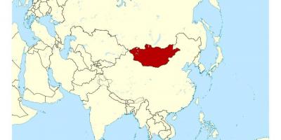 Расположение Монголии на карте мира