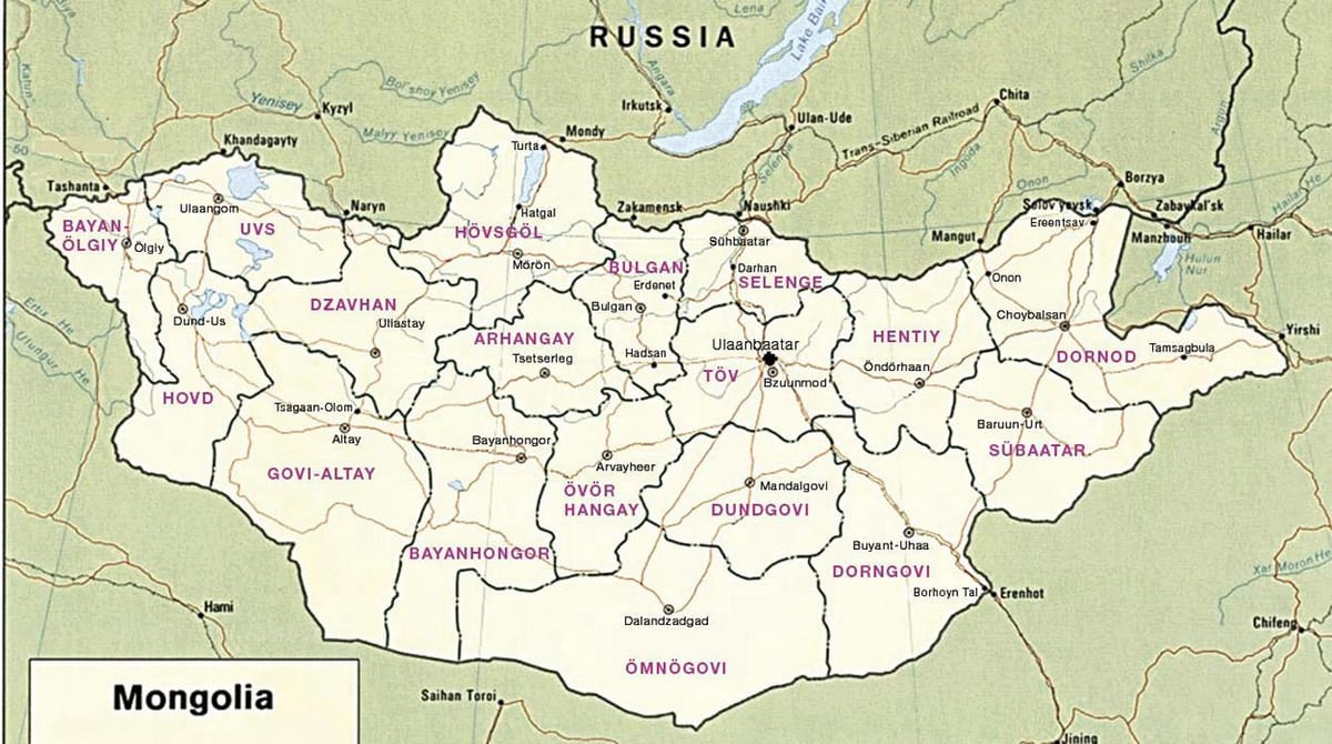 карта монгольской степи