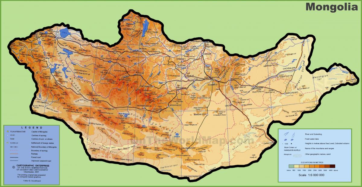 Монголия расположение карте 