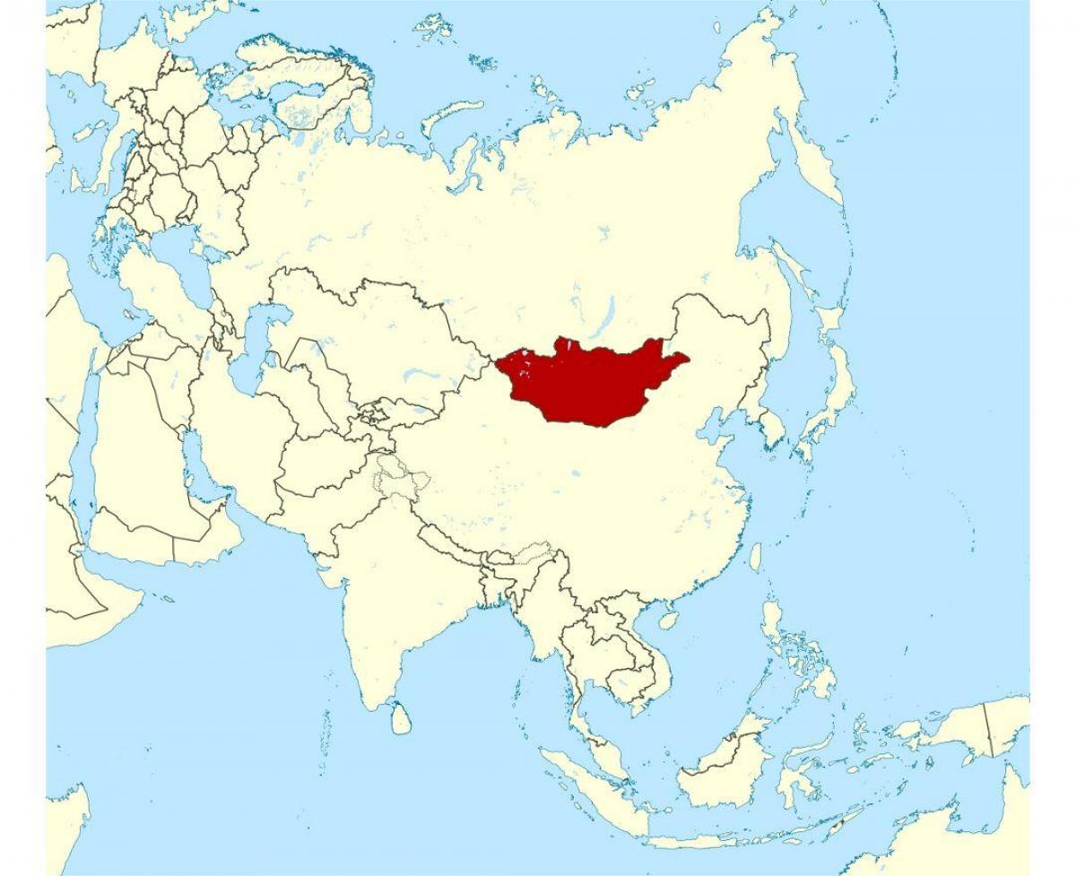 расположение Монголии на карте мира
