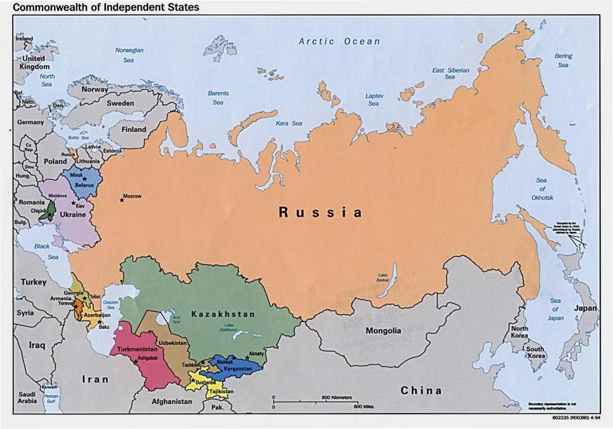 карта России Монголии